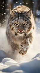 Obraz premium Bobcat in the snow.