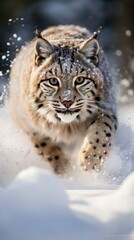 Bobcat in the snow.