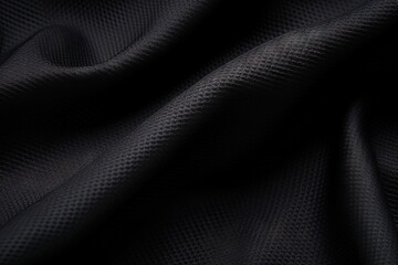 Close up of black sport cloth football shirt texture - Powered by Adobe