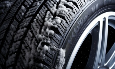 Winter tires on snow-covered road.