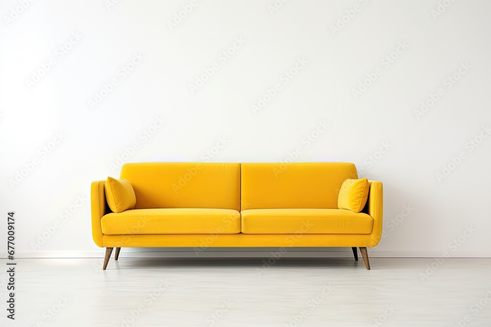 Wall mural Yellow sofa on white background comfortable and isolated - Wall murals