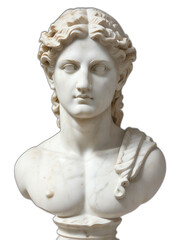 Obraz premium Marble head statue of an ancient Greek god apollo from Generative AI