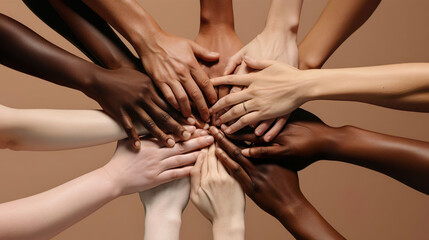 Multiracial Friends Stacking Hands Together