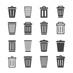 set of recycle bin icon vector illustration design