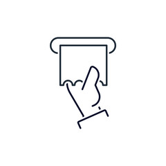 Ticket vending machine. Vector linear illustration icon isolated on white background.