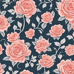 beautiful floral flower seamless pattern background for premium product ai generated
