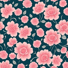 Obraz premium beautiful floral flower seamless pattern background for premium product ai generated