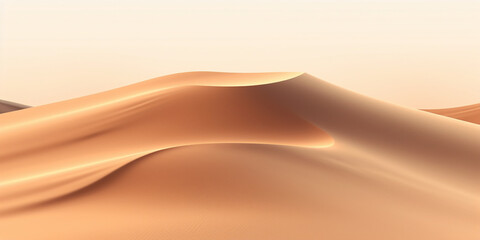 3D Render of Isolated Sand Dune Egypt Desert Orange Empty Background