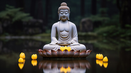 Statue of buddha on the water