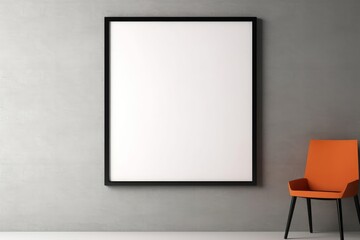 poster mockup, black frame on the wall, 3d render, Generative AI