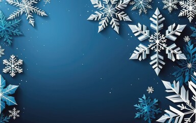 Fototapeta na wymiar Christmas and happy new year blue vector background with snowflake