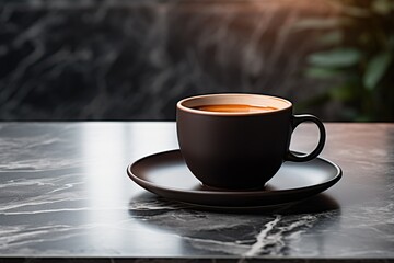 Fototapeta na wymiar coffee cup on the table in morning, generative ai.
