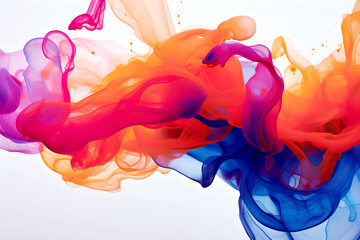 Colorful Ink Art Texture Background-Generative AI - obrazy, fototapety, plakaty