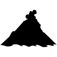 Mountain vector silhouette illustration