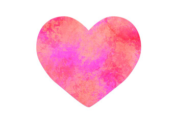 水彩のハートのイラスト　ラブ