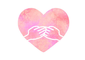 水彩のハートのイラスト 想い