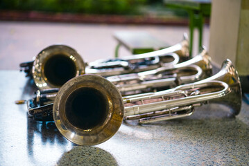French Horn , trumpet bass instrument
