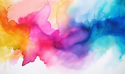 colorful watercolor painted overlay on painting paper backgrounds, Generative AI