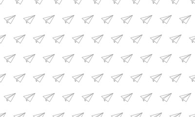 Simple paper airplane seamless pattern. Vector Repeating Texture.