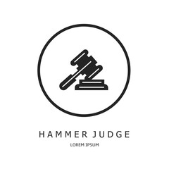 Hammer judge logo vector design for business. Hammer judge icon.