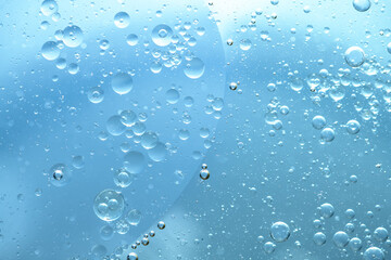 Water bubble texture on blue background