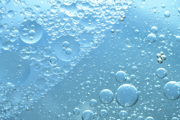 Water bubble texture on blue background