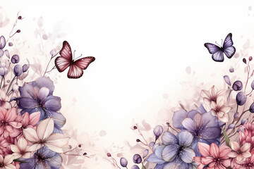 flowers and butterflies