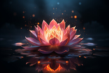 Naklejka na ściany i meble lotus flower in water