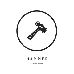 Hammer logo vector design for business. Hammer icon.