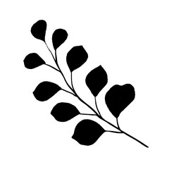 black silhouette of a tree with leaves