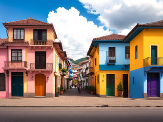 Fototapeta premium Ancient city streets travel through history cultures, Generative Ai