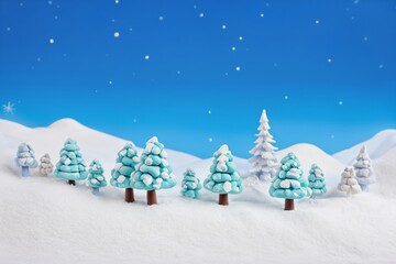Fototapeta na wymiar Clay Art - Winter Scenery