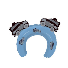 Police balloon illustration 