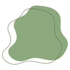abstract blobs green and outline for background