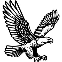 Eagle black and white icon