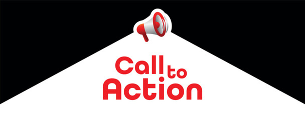 call to action sign on white background	