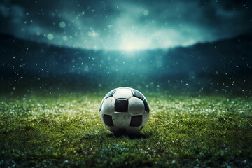 Fototapeta premium soccer ball on the grass