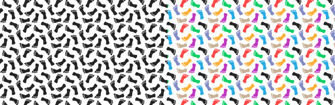 foot print pattern seamless pattern background bare feet imprint