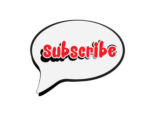 subscribe sign on white background
