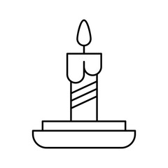 Candle flame Winter Icons on White Background