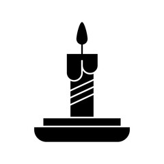 Candle flame Winter Icons on White Background