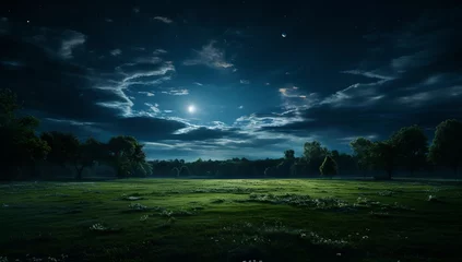 Foto auf Acrylglas An empty field at night © progressman