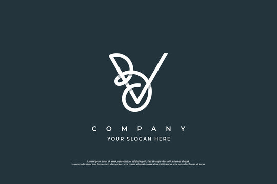 Initial Letter BV Logo or VB Logo Design Vector