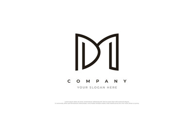 Initial Letter DM Monogram Logo Design Vector
