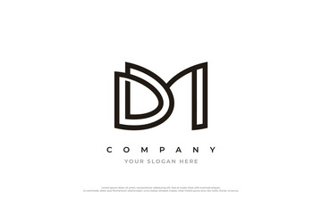 Initial Letter DM Monogram Logo Design Vector