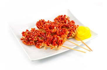 Deep fried Eryngii King Oyster Mushroom with Sauce Korean Food