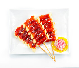 Deep fried Tteokbokki with Sauce Rice Cake stick Korean Food