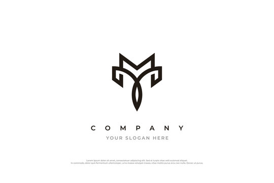 Initial Letter MY Logo or YM Logo Design Vector