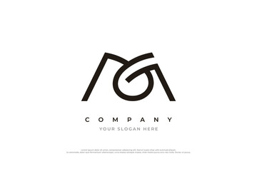 Initial Letter MG or GM Monogram Logo Design Vector