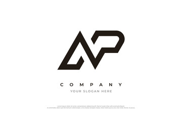 Initial Letter NP Monogram Logo Design Vector